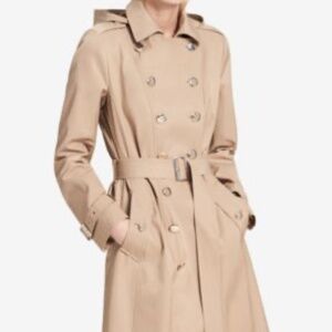 Calvin Klein Water Resistant Womens Trench Coat Size L